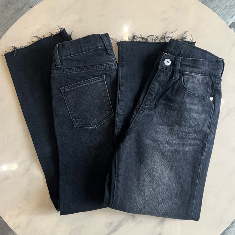 Art Class Kids Black Wide-Leg Jeans.